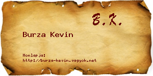 Burza Kevin névjegykártya