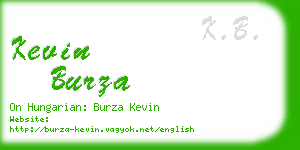 kevin burza business card